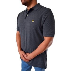 Brooks Brothers 346 Men's Charcoal Gray Performance Polo Shirt XL Y2K Prep Cotto